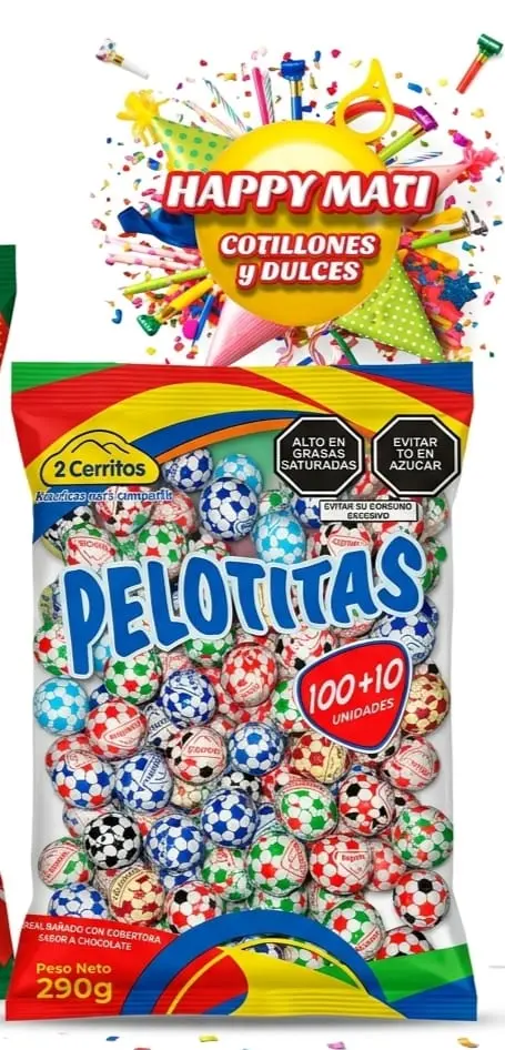 PELOTITAS CHOCOLATE  DE 100 UNIDADES